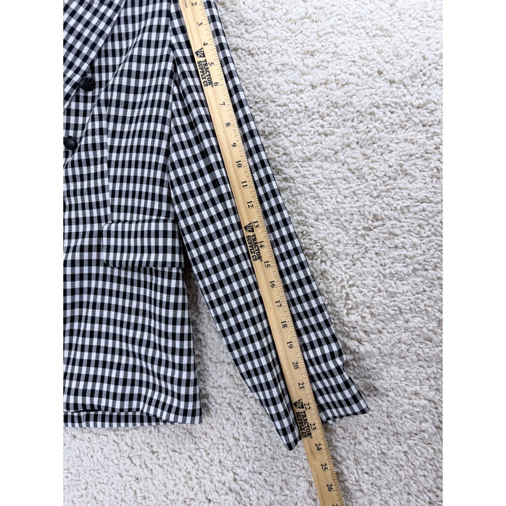 Anthropology Maison d'Amélie Blazer Large Black White Gingham Double Breasted - Picture 11 of 12
